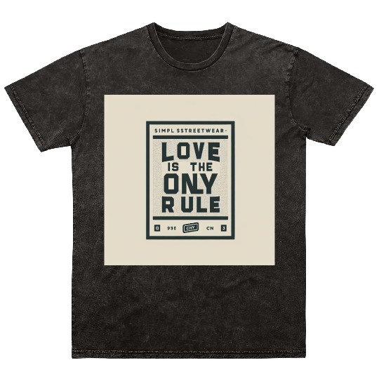 Streetwear Love Rule Mineral Wash T Shirts