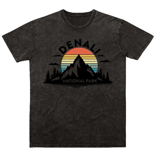 Retro Denali National Park US Vintage Denali Mineral Wash T Shirts