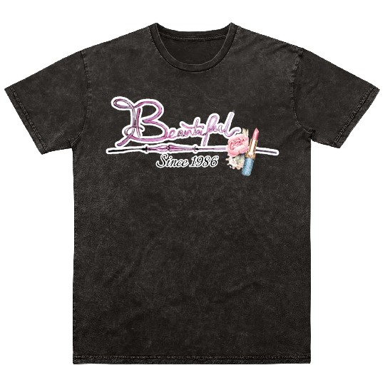 Beautiful since 1986 birthday typography Mineral Wash T Shirts