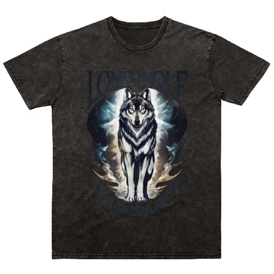 Lone Wolf - No Pack, No Chains, Just Wild Mineral Wash T Shirts