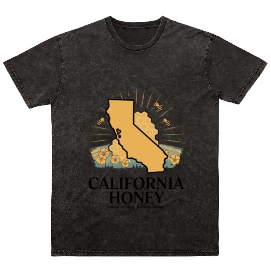 California honey sweet as the golden state Mineral Wash T Shirts