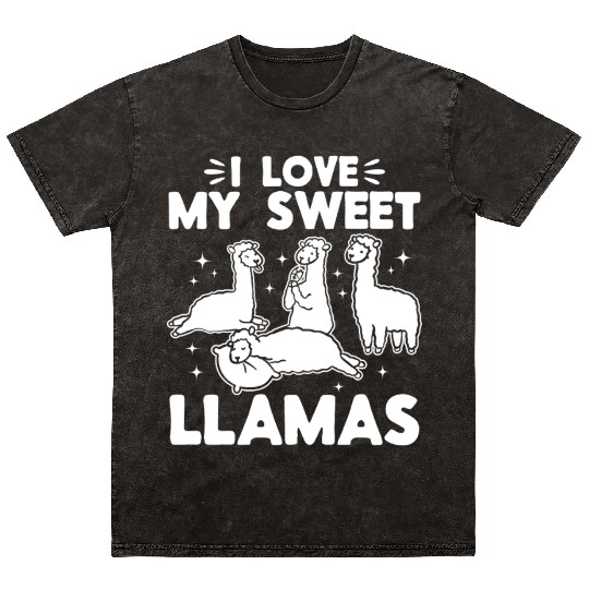 Alpaca Lover Llama Lover - I love my sweet Llamas Mineral Wash T Shirts
