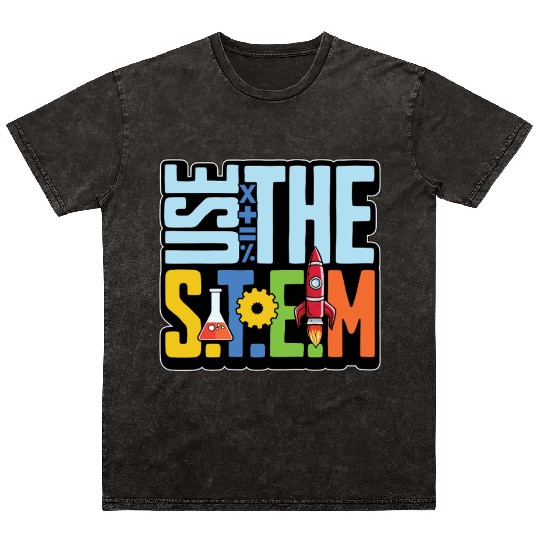 STEM Teacher Use The STEM Loves Computer Science Mineral Wash T Shirts