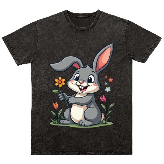 Funny Easter Bunny Cute Bunny Easter Mineral Wash T Shirts