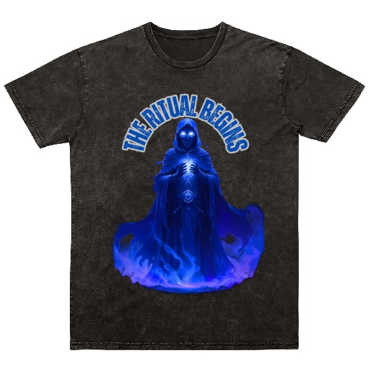 The Ritual Begins – Dark Mystic Gothic Design Mineral Wash T Shirts