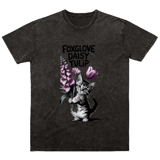 Subtle Floral Anti Trump Flowers Foxglove Daisy Mineral Wash T Shirts