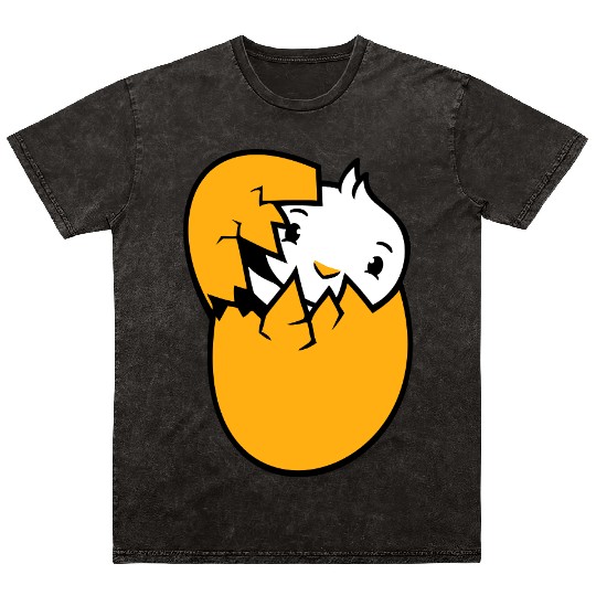 Bird Duck Hatches Egg Easter Easter Egg Baby Child Mineral Wash T Shirts