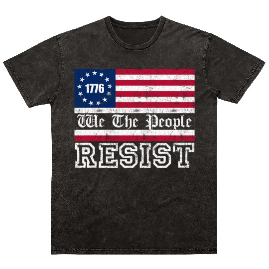 1776 Resist Trump Protest Anti Political US Fla Mineral Wash T Shirts