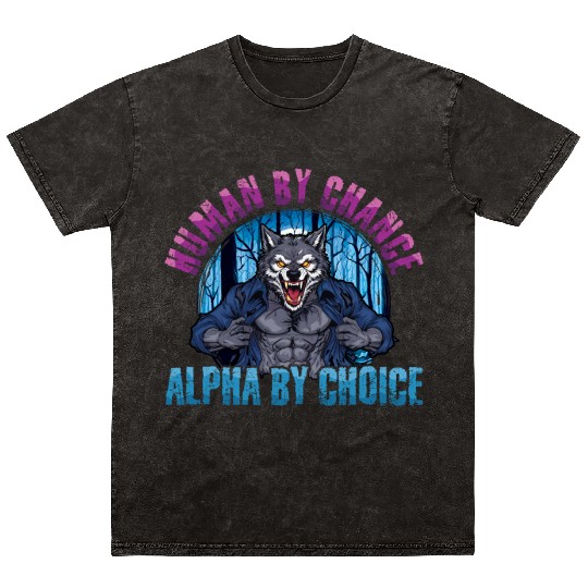 Human By Chance Alpha Alter Otherkin Therian Mineral Wash T Shirts