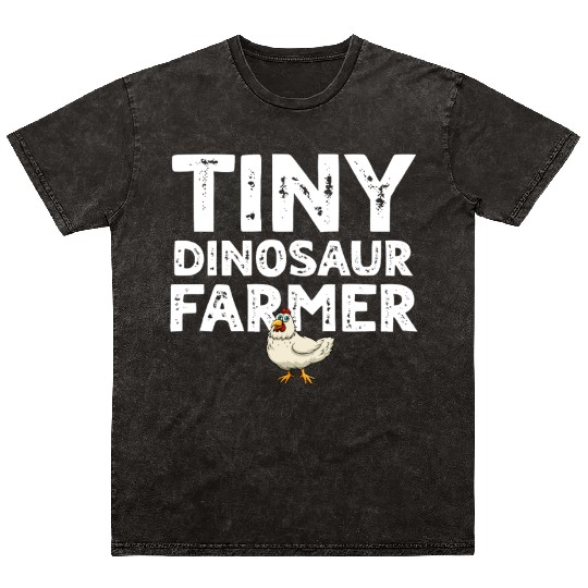 Tiny dino farmer - Dinosaur Funny Dinosaur Farmer Mineral Wash T Shirts