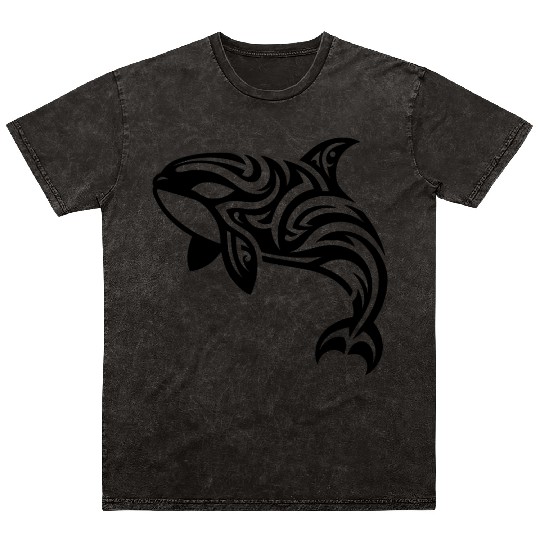 Eleganter Orca T Tattoo Style Mineral Wash T Shirts