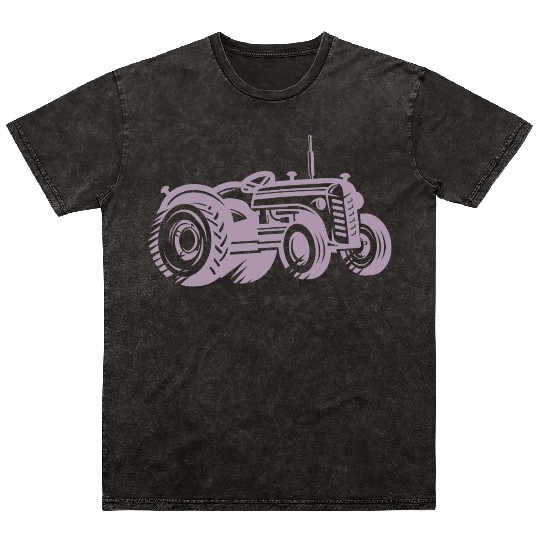 Tractor Silhouette Farmer Agriculture Mineral Wash T Shirts