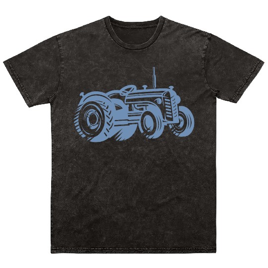 Tractor Silhouette Farmer Agriculture Mineral Wash T Shirts