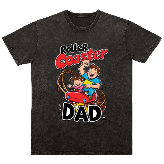 Roller Coaster Dad - Thrilling Family Fun Mineral Wash T Shirts
