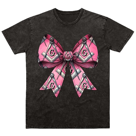 Coquette Bow Freemason Symbols Freemasonry Mom Mineral Wash T Shirts