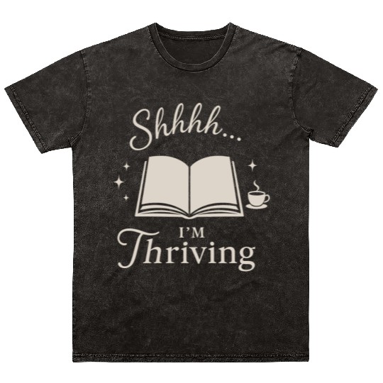 Library Nerd Book Lover Introvert Quiet Life Mineral Wash T Shirts