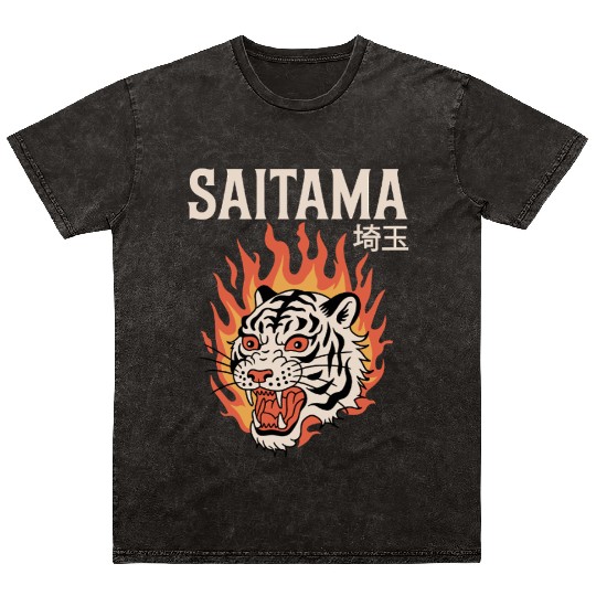 Vintage Saitama Mineral Wash T Shirts – Bold Tiger Tattoo Design
