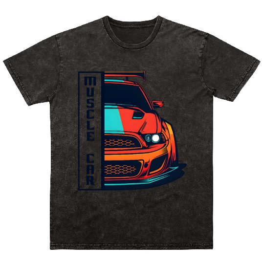 Muscle Car US Mineral Wash T Shirts Modern Muscle Car Man Children