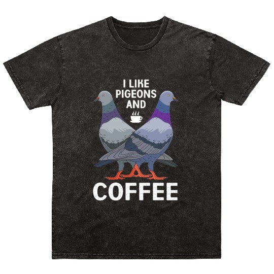 Pigeon Racing Coffee Bird Race Mineral Wash T Shirts