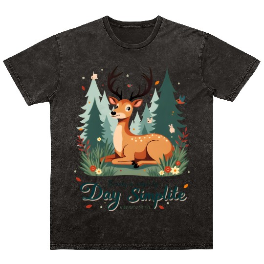 Forest Spirit-Simplicity with the Beauty of a Deer Mineral Wash T Shirts