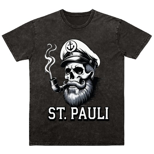 St Pauli Mineral Wash T Shirts Hamburg Sankt Pauli Pirate