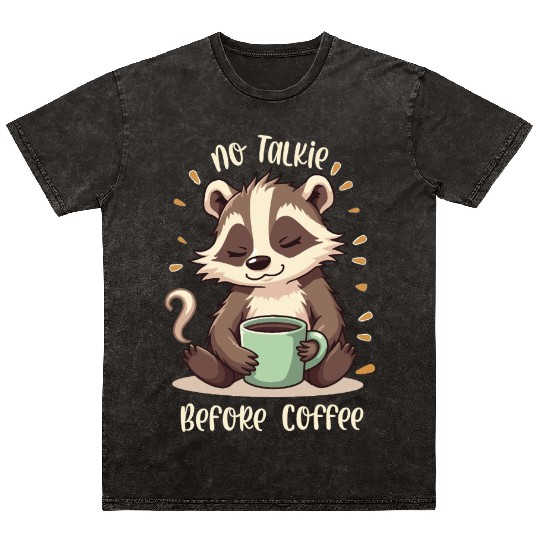 No Talkie Before Coffee Mineral Wash T Shirts