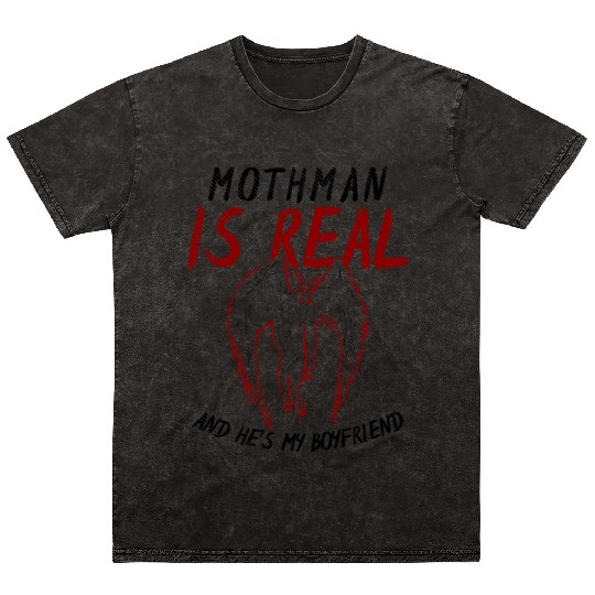 Mothman Is My Boyfriend For Cryptid Lover Mineral Wash T Shirts