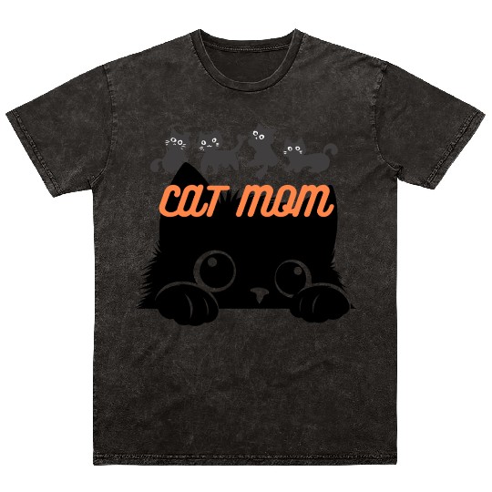 cat mom Mineral Wash T Shirts