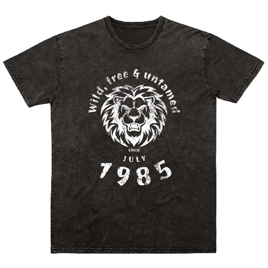 40th birthday Wild, free & untamed since 07/1985 Mineral Wash T Shirts