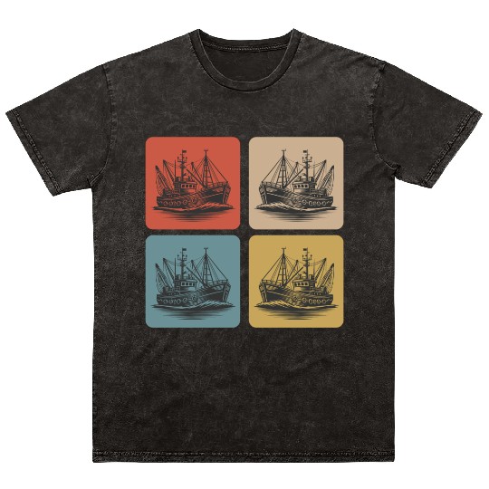 Vintage fishing boat - Maritime Nostalgia Mineral Wash T Shirts