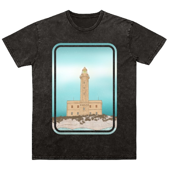 Vieste Lighthouse Italy Mineral Wash T Shirts