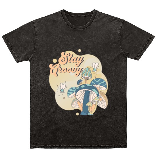 Groovy Naturecore Mushrooms Mineral Wash T Shirts