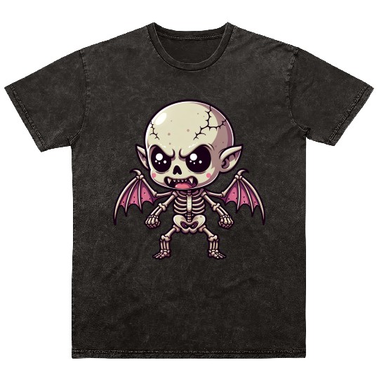 Cute Vampire Skeleton – Bat-Winged Monster Mineral Wash T Shirts