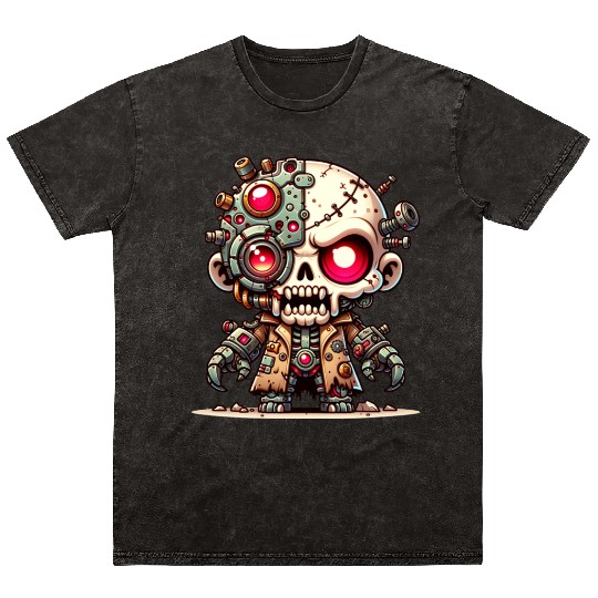 Spiked Bone Monster – Creepy Skeleton Beast Mineral Wash T Shirts