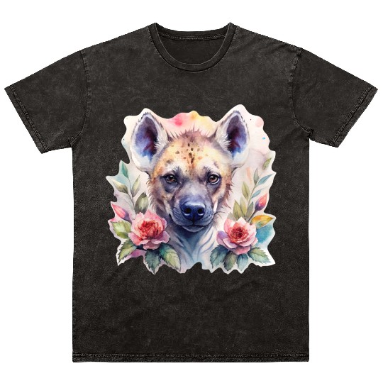 Sage the Blooming Hyena Mineral Wash T Shirts