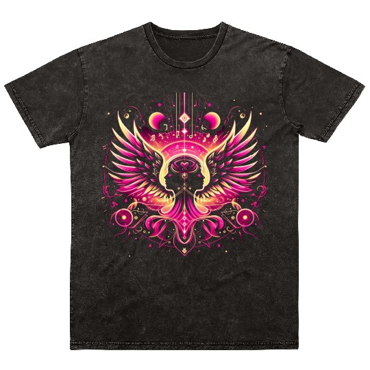 "Praise" Celestial Psychedelic Angel Mineral Wash T Shirts
