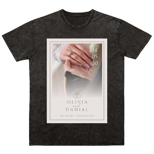 Light Pink Elegant and Minimal Wedding Invitati Mineral Wash T Shirts