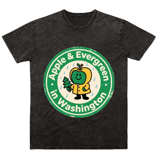 Pacific Northwest Charm Washington Vintage Apple Mineral Wash T Shirts