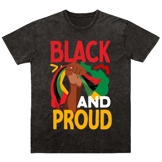Juneteenth Black And Proud Mineral Wash T Shirts