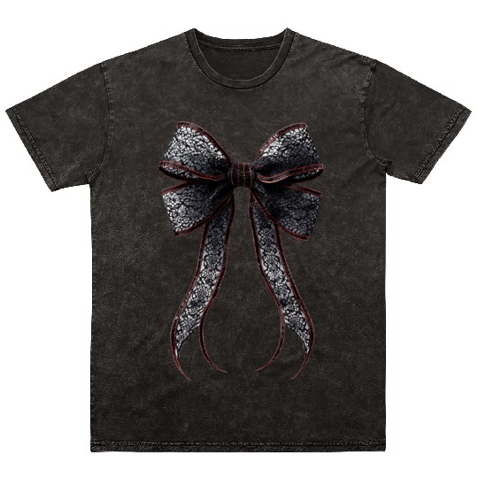 lace bow Mineral Wash T Shirts
