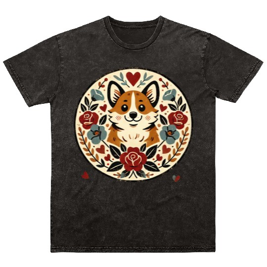 Corgi Lover Mineral Wash T Shirts