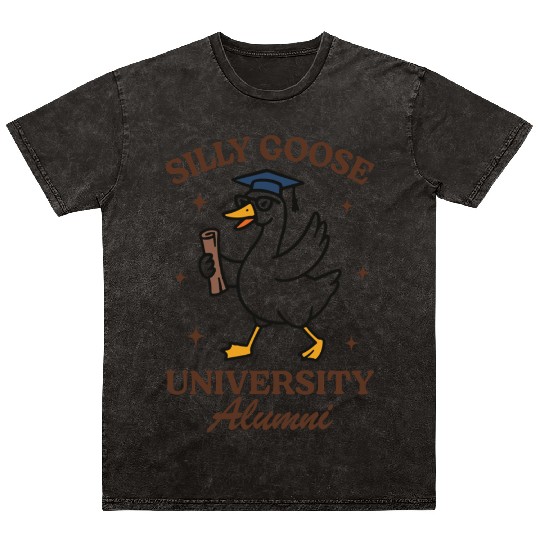 Silly goose university alumni Mineral Wash T Shirts