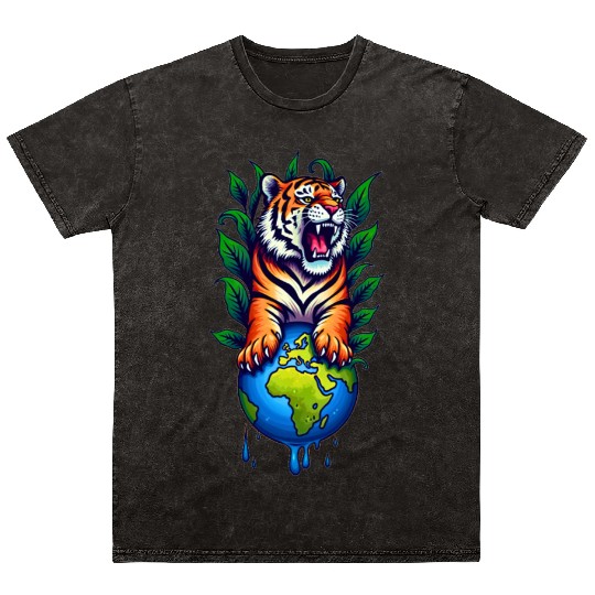 Tiger Earth Embrace ✦ Eco Accessory ✦ Vibrant Mineral Wash T Shirts