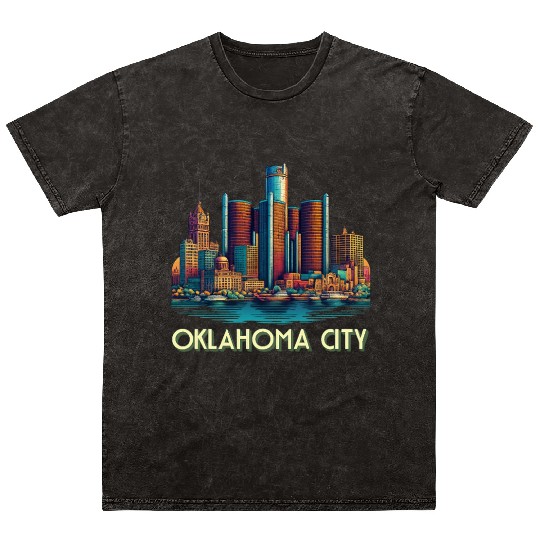 Oklahoma City Oklahoma USA Mineral Wash T Shirts