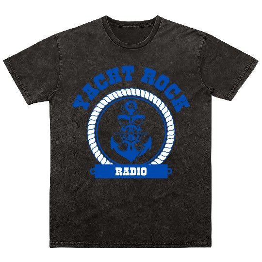YACHT ROCK - BLUE LETTERS Mineral Wash T Shirts