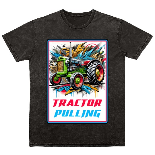 Tractor Pulling Power Mineral Wash T Shirts