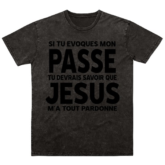 Christian design in French Mineral Wash T Shirts
