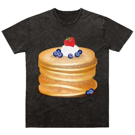 Charming pancake motif with cream and berries Mineral Wash T Shirts