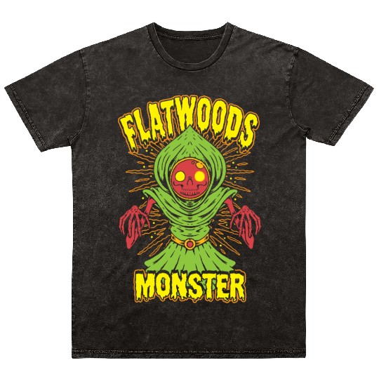 Flatwoods Monster Cryptid Terror Mineral Wash T Shirts