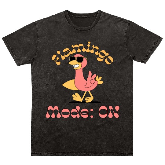 Flamingo Mode ON Flamingo Teacher Mineral Wash T Shirts